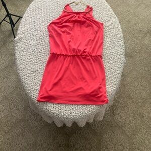 Jessica Simpson Coral Halter Top with Gold Chain Accent